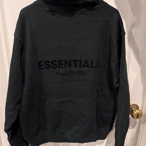 Fear of God Essentials Stretch Limo Black Hoodie size Small